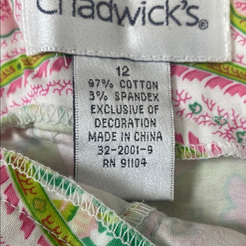Chadwick’s Pink & Green Paisley Knee-Length A-Line Skirt. Size 12 - Picture 11 of 12